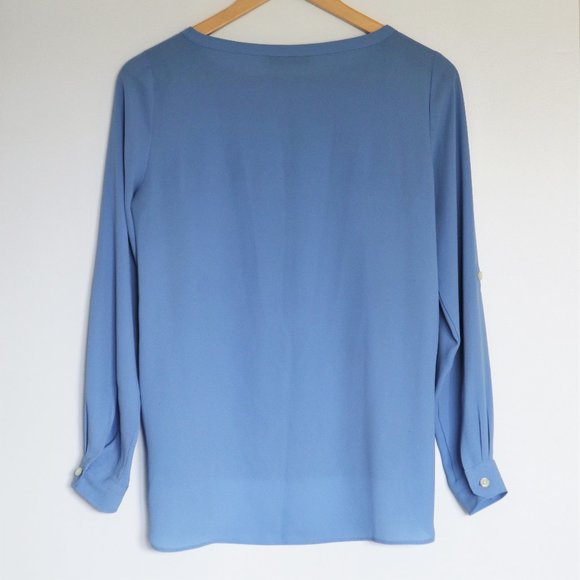 Loft Periwinkle Long Sleeve Flowy Blouse - Picture 2 of 7